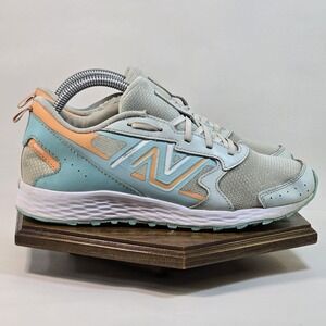 New Balance Running Shoes Mens Size 6.5 Gray Blue Mesh Lace Up Low Top GK650SP1